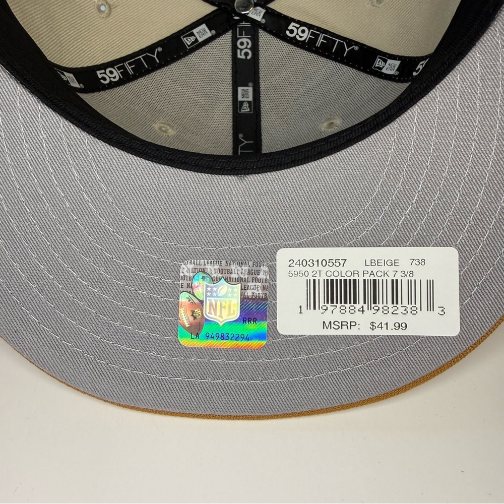 Dallas Cowboys New Era 59FIFTY Fitted Hat Ivory Tan Color Pack 7 3/8 NFL Cap NEW - Picture 3 of 8